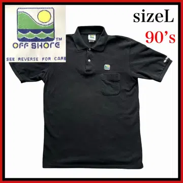 90s 오프쇼어 피케 셔츠 사슴 무늬 블랙 빈티지 사이즈 L