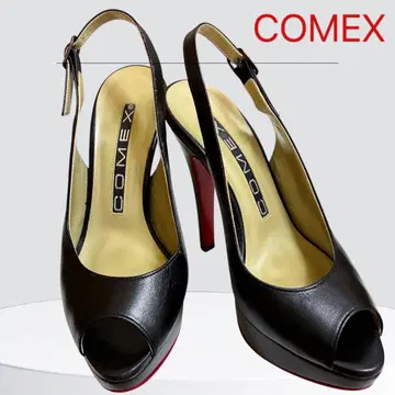 COMEX 코멕스 오픈토 레드 밑창 블랙 펌프스 샌들 S