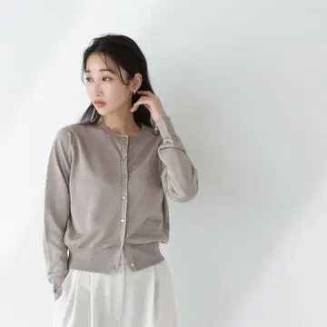 NATURAL BEAUTY BASIC 라메 시어 베이직 가디건