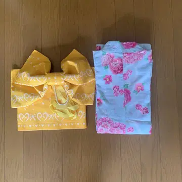 유카타 세트 140 (유카타, 오비, 일본 나막신 22cm)
