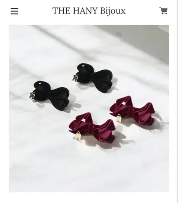 THE HANY Bijoux 벨로아 리본 헤어 클립 헤어핀 블랙