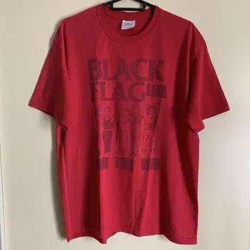 BLACK FLAG 티셔츠 M 레드 Hanes 바디