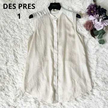 DES PRES 데프레 투모로우랜드 실크 코튼 블라우스 슬리브리스