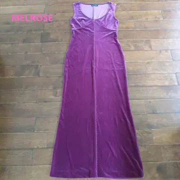 MELROSE 벨벳 롱 드레스 퍼플