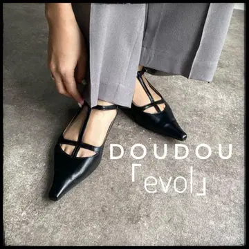 Doudou evol 블랙 플랫 슈즈 23.5