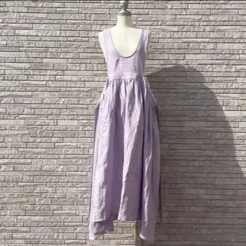 사만사 모스모스 다치카와 한정판 에이프런 원피스 라벤더