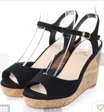 V-SEVEN TWELVE THIRTY 웨지 샌들 S 블랙