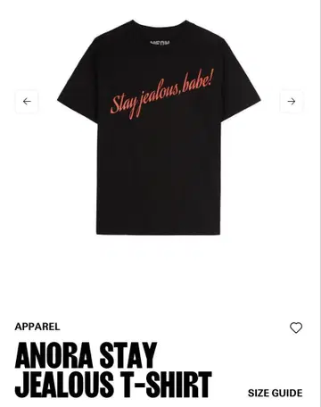 아노라 공식 Anora Stay jealous, babe! 티셔츠 L