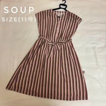 SOUP 스트라이프 패턴 미디 길이 원피스