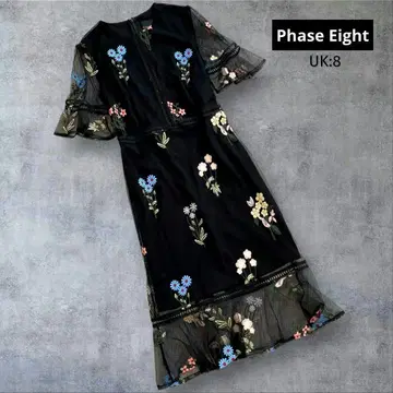 새상품급! Phase Eight 꽃무늬 자수 튤 레이어드 원피스