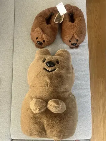 쿠오카짱 봉제 인형 슬리퍼 세트 정크푸드 오페라 시마무라