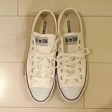컨버스 올스타 화이트 로우 컷 26.5cm 무료배송