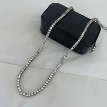 CZ 다이아몬드 테니스 목걸이 실버 컬러 반짝이