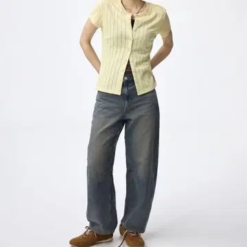 배럴 레그 청바지 B+EC(길이 짧은 68.0cm)