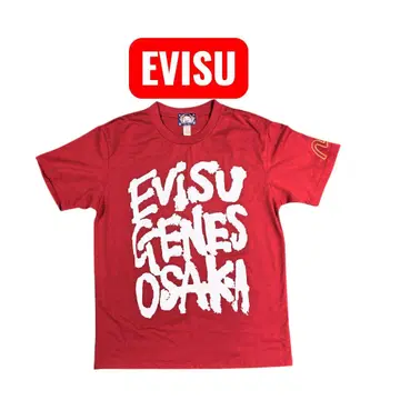 에비수 티셔츠 L 사이즈 EVISU GENES OSAKA 레드 새상품급