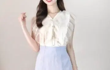 몬와키 레이나 씨 튤 프릴 가디건 화이트