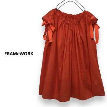 FRAMeWORK 개더 블라우스 프렌치 슬리브 소매 리본 블라우스