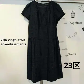 23구 포멀 원피스 드레스 반팔 네이비 38