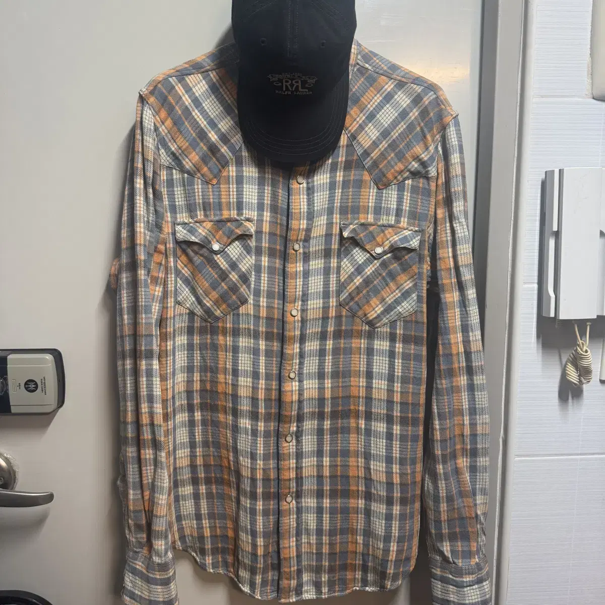 トップス Project G/R Reversible Hood Check Shirts 프로젝트 G/R 리버시블 후디 체크 셔츠 네이비 | PROJECT G/R
