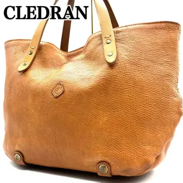 CLEDRAN 크레드란 가죽 토트백 카멜 안쪽 체크