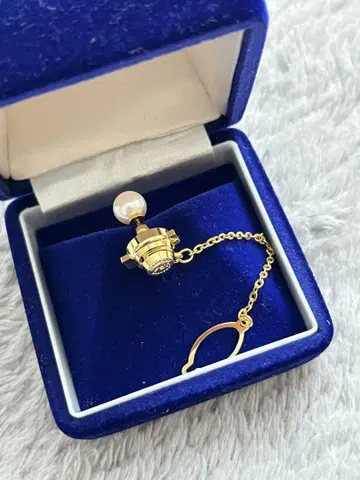U.S.A. 펄 장식 골드 넥타이핀