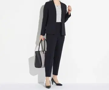 트로피컬 노카라 자켓 네이비