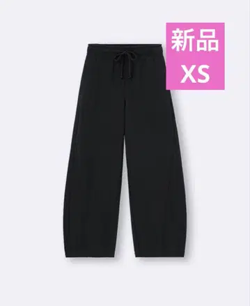 새상품 GU 맨투맨 배럴 레그 팬츠 XS 블랙