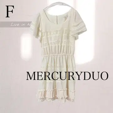 MERCURYDUO 머큐리 듀오 아이보리 반팔 원피스 F