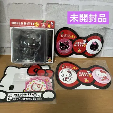 헬로키티 해피 복권 A상 피규어 블랙 키티 캔뱃지 스티커