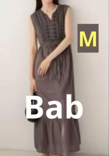 Bab Bab M 신상 패널 자수 민소매 원피스 차콜 인도 면 a