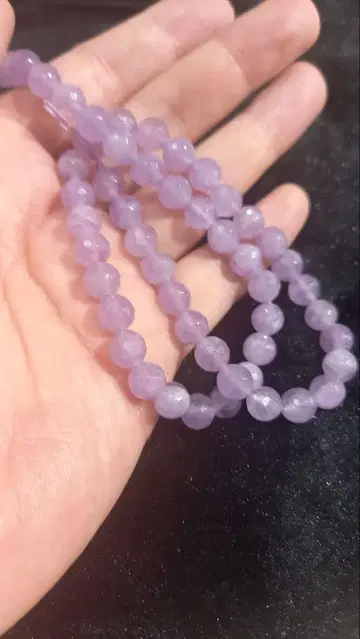 라벤더 자수정 연재 8mm 반짝이 컷