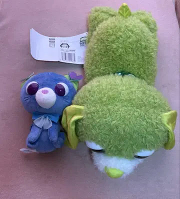 차 개 누워 L 봉제 인형 료쿠 차 고양이 란 봉제 인형