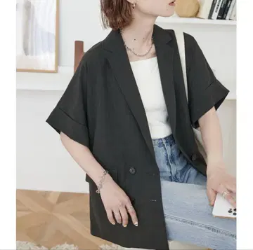 discoat 테크 린넨 반팔 셔츠 자켓