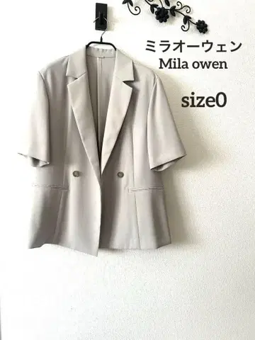 미라 오웬 Mila owen 반팔 자켓 * 여름 더블 카키 베이지