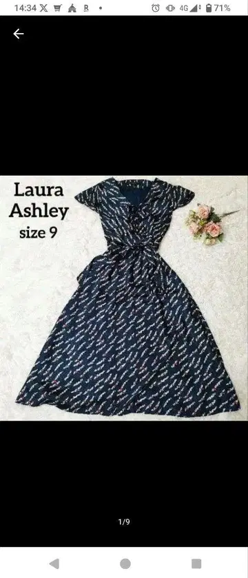 로라 애슐리 (Laura Ashley) 네이비 원피스 사이즈 9
