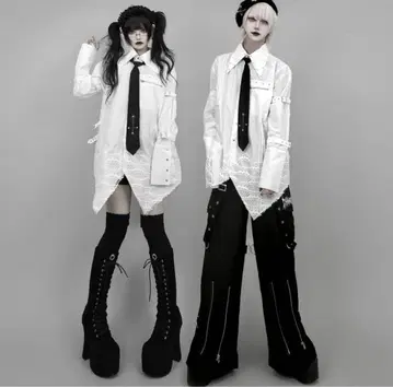 정품 DimMoire Gothic 학원 본지티 셔츠 화이트
