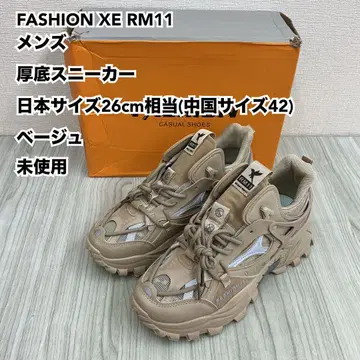 FASHION XE RM11 남성용 통굽 스니커즈 26cm 베이지 미사용