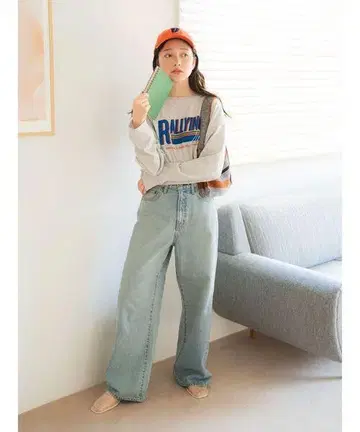 새상품급 ungrid W26 빈티지 루즈 와이드 데님