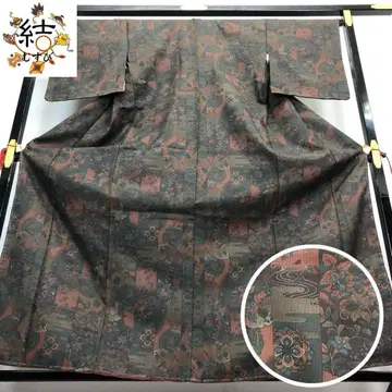 MK-1189 코몬 워셔블 기모노 세로 줄무늬 유키와 나기리 츠미오비