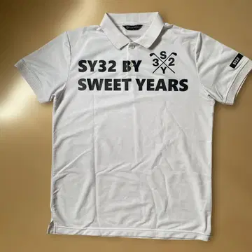 SY32 BY SWEET YEARS 화이트 폴로 셔츠 L 사이즈