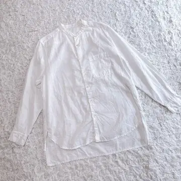 confect upcyclelino 린넨 밴드 카라 셔츠 S 사이즈