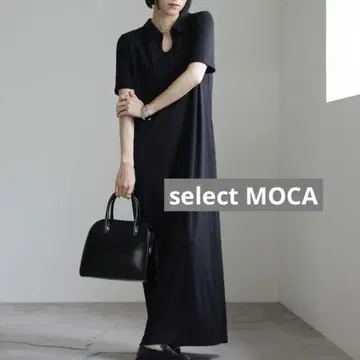 select MOCA 골지 롱 폴로 원피스 블랙