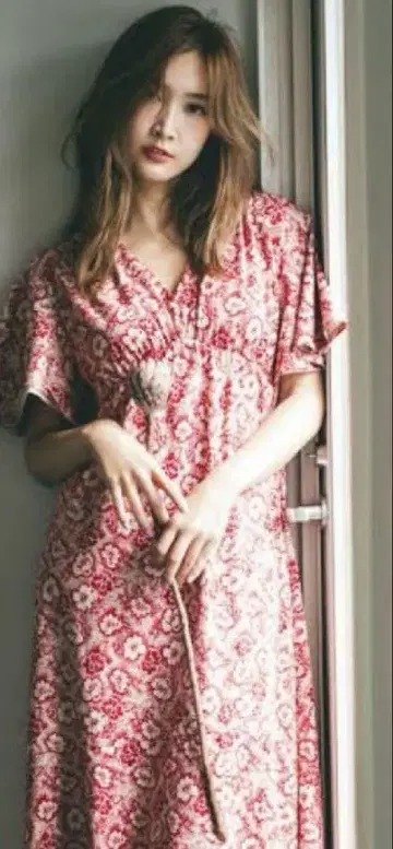 SNIDEL 꽃무늬 롱 원피스 반팔