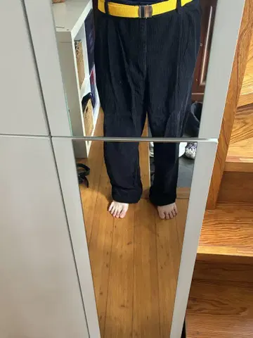 초와이드 코듀로이 팬츠 블랙