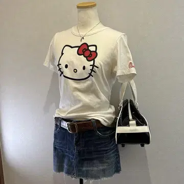 키티 EVISU 산리오 콜라보 티셔츠 피치 티 치비 티 헤이세이 Y2K
