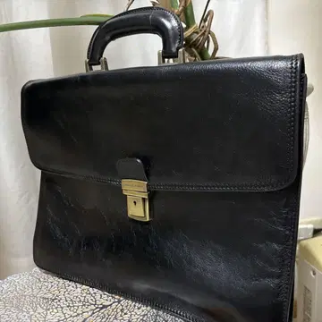 Venice Leather 비즈니스 백 블랙