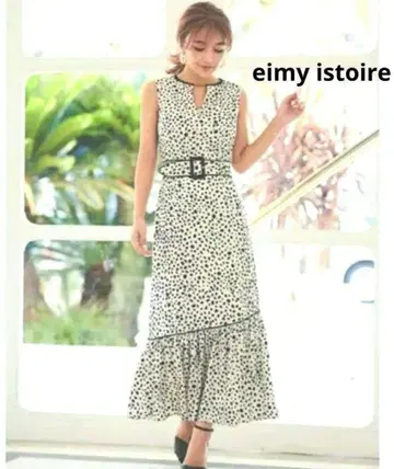 eimy istoire 도트 무늬 슬리브리스 원피스