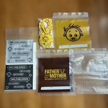 Mr.Children 미스칠 스티커 2장, 지퍼락 3개, 스트랩