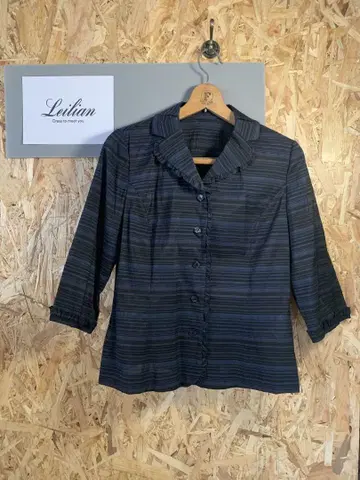 Leilian 스트라이프 오분 소매 자켓