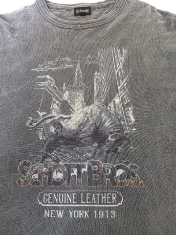 Schott 110주년 기념 티셔츠 소 카우 가죽